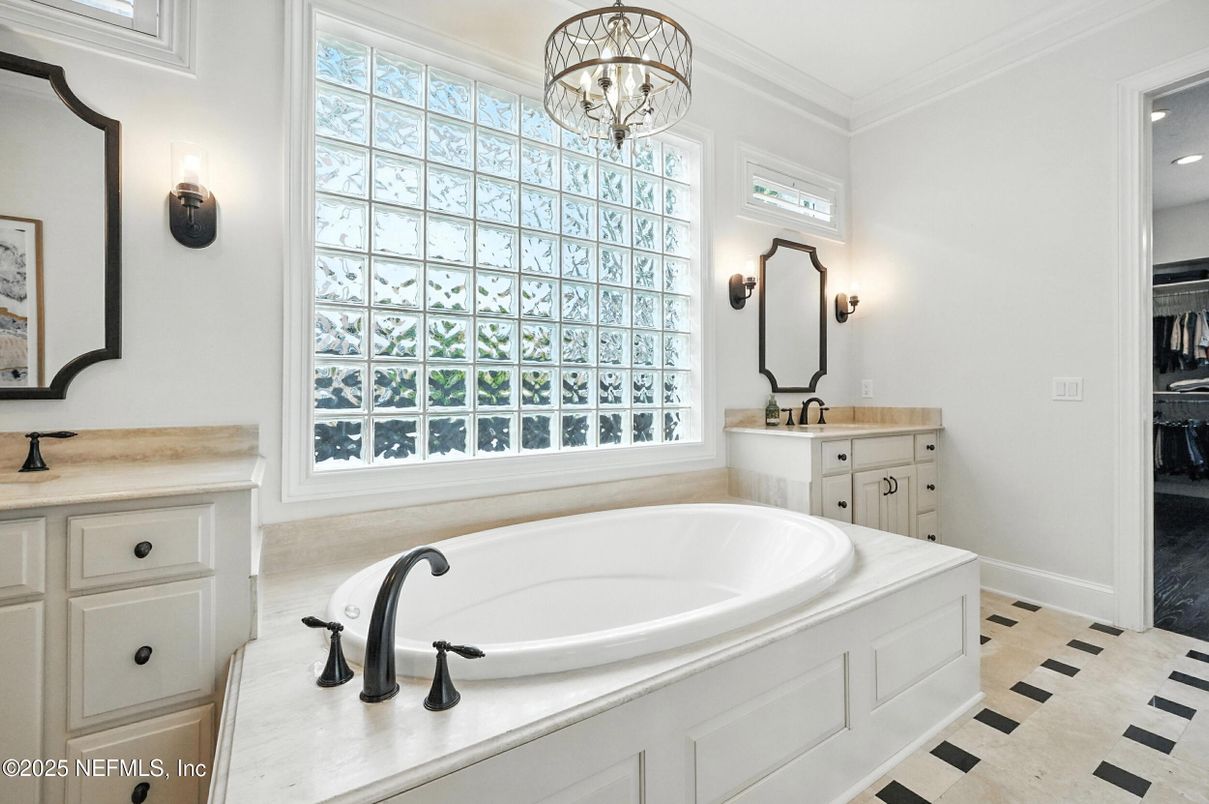 Bathroom, Chandelier, Interior