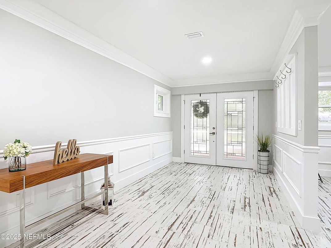 Interior, Marble, Recessed Lighting, Wood Texture Flooring