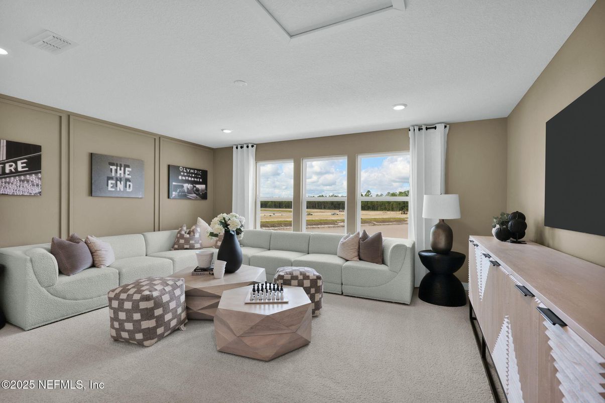 Interior, Living room, Recessed Lighting