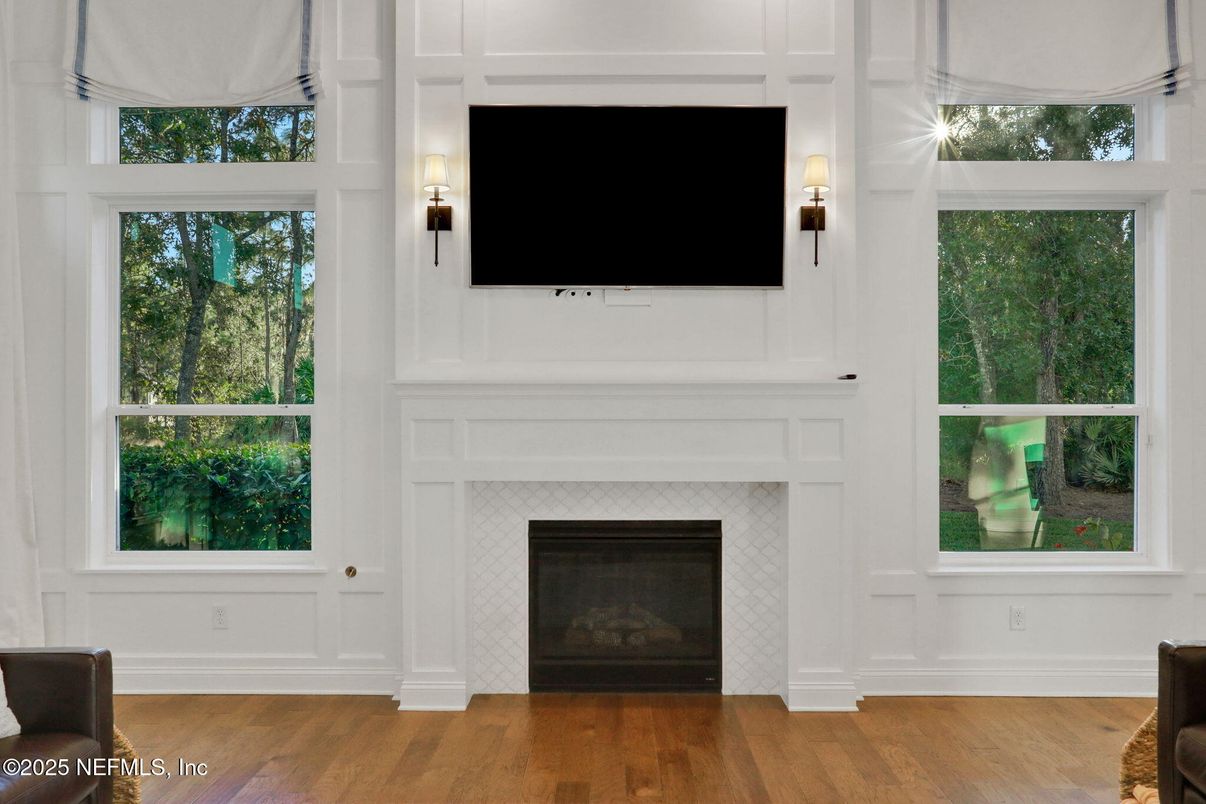 Fireplace, Interior, Wood Texture Flooring
