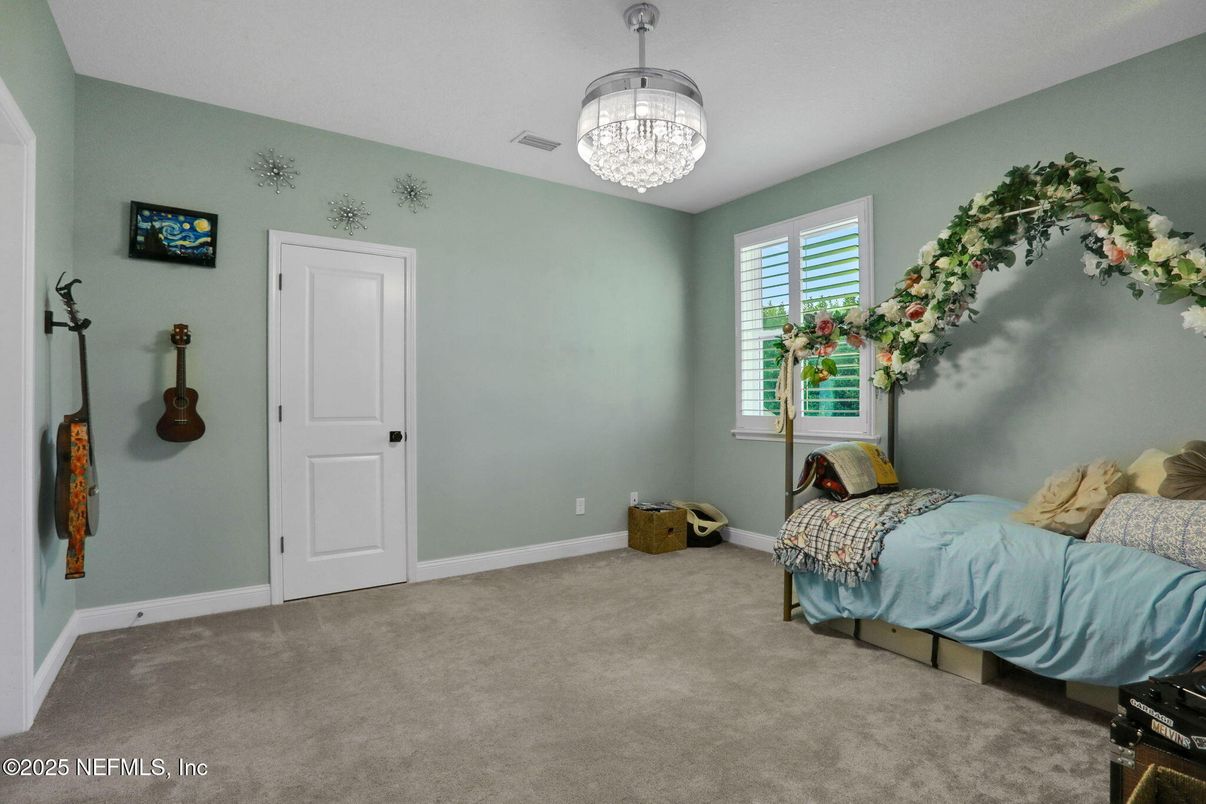 Bedroom, Chandelier, Interior