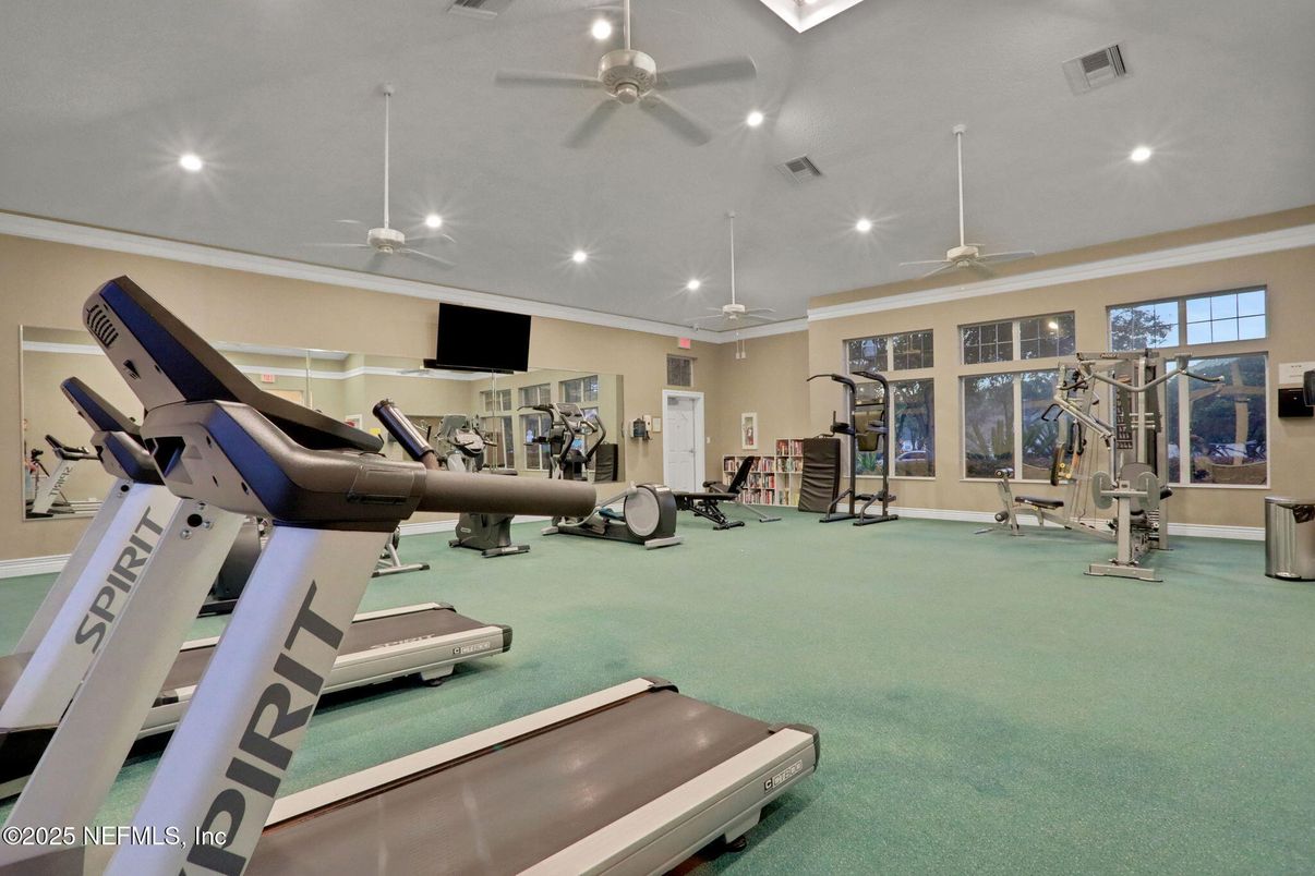 Fitness Equipment, Gym, Interior, Recessed Lighting