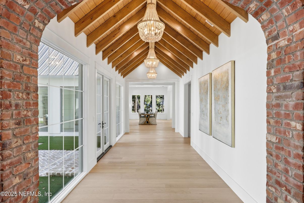 Chandelier, Interior, Stone Walls, Wooden Beams, Wooden Ceilings, Wood Texture Flooring