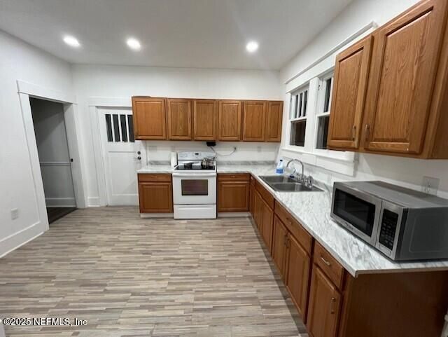 Interior, Kitchen, Recessed Lighting, Wood Texture Flooring