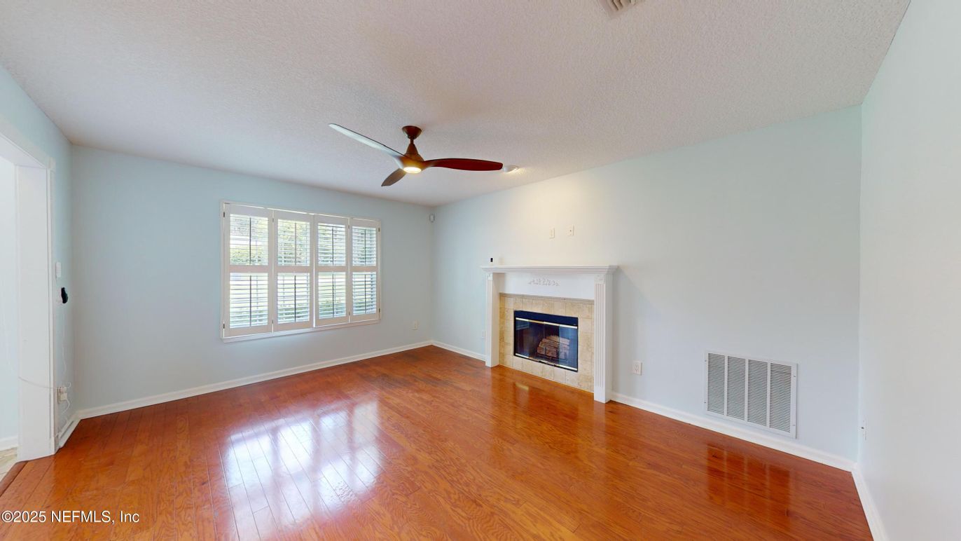 Empty room, Fireplace, Interior, Wood Texture Flooring