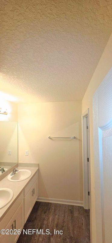 Bathroom, Dual Sink Vanities, Interior, Wood Texture Flooring