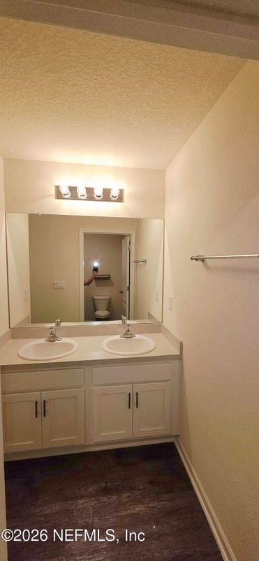 Bathroom, Dual Sink Vanities, Interior, Wood Texture Flooring