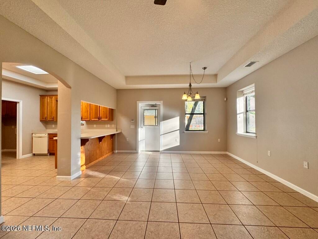Empty room, Interior, Kitchen, Pendant Lights