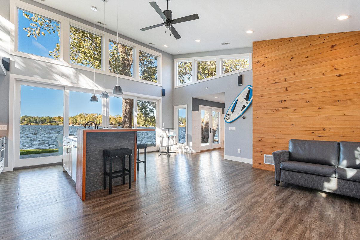Interior, Recessed Lighting, Water, Wood Texture Flooring, Wooden Walls
