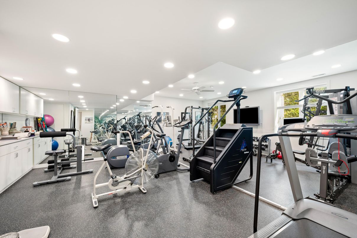 Fitness Equipment, Gym, Interior, Recessed Lighting