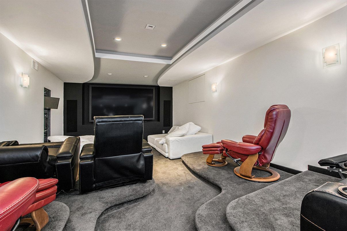 Home Theatre Room, Interior, Projection Screen, Recessed Lighting, Theatre Room