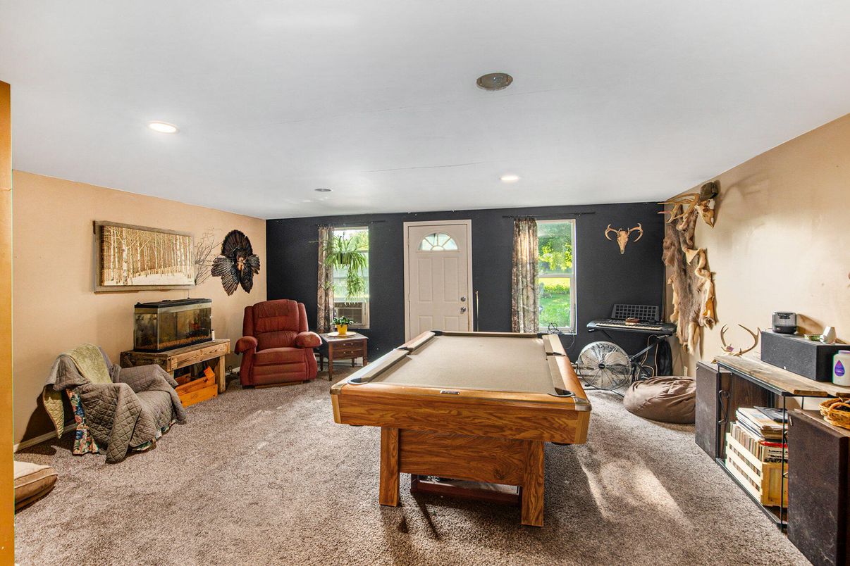 Billiard Table, Fireplace, Game Room, Interior, Recessed Lighting