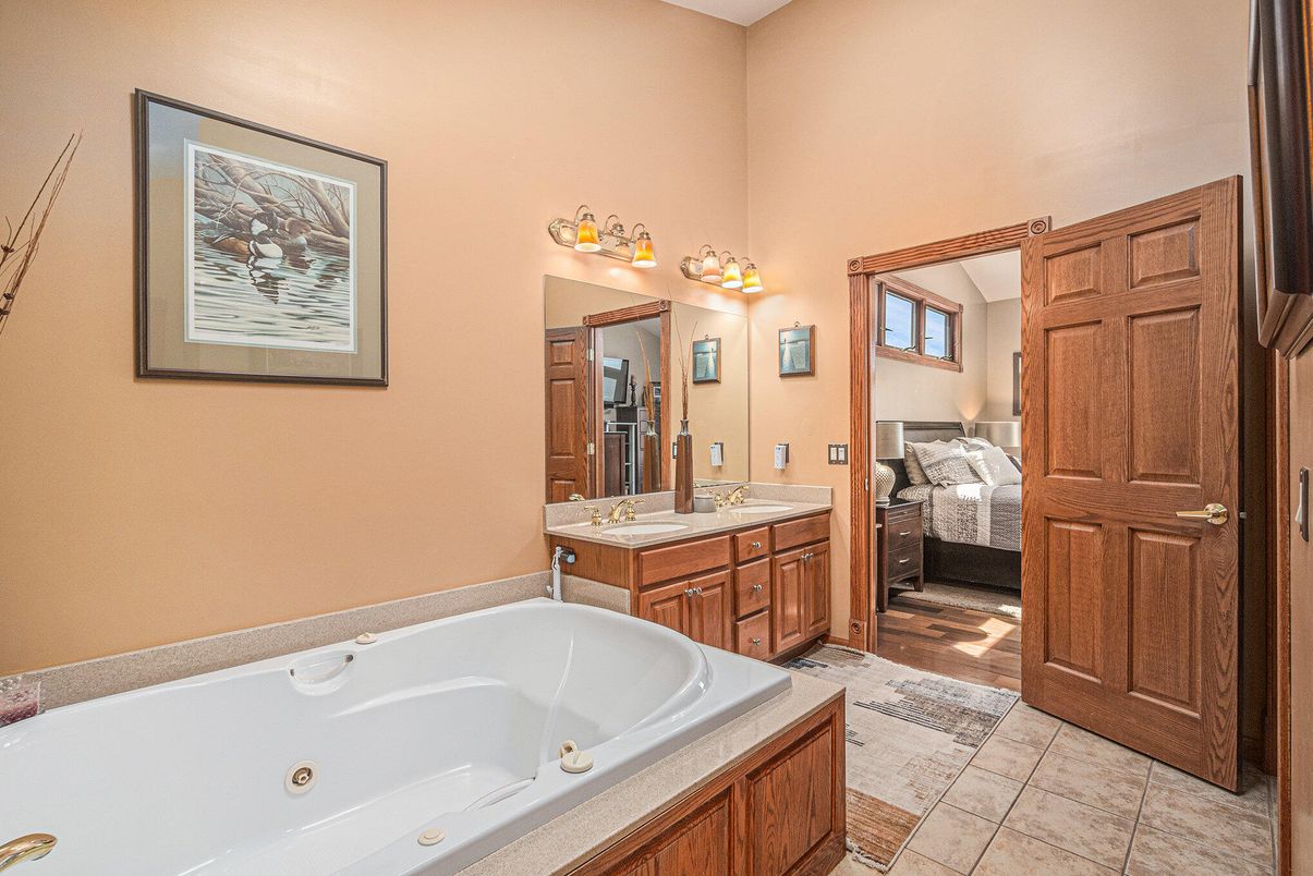 Bathroom, Bedroom, Dual Sink Vanities, Interior, Wood Texture Flooring