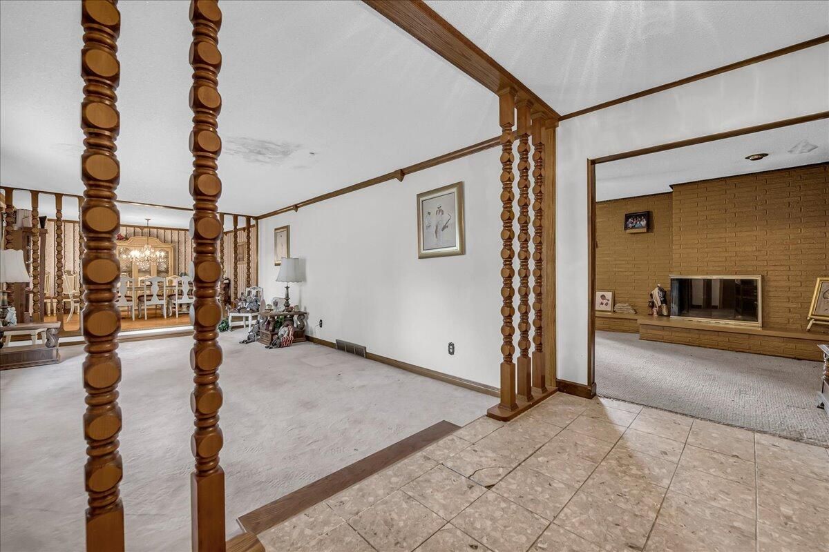 Empty room, Fireplace, Interior