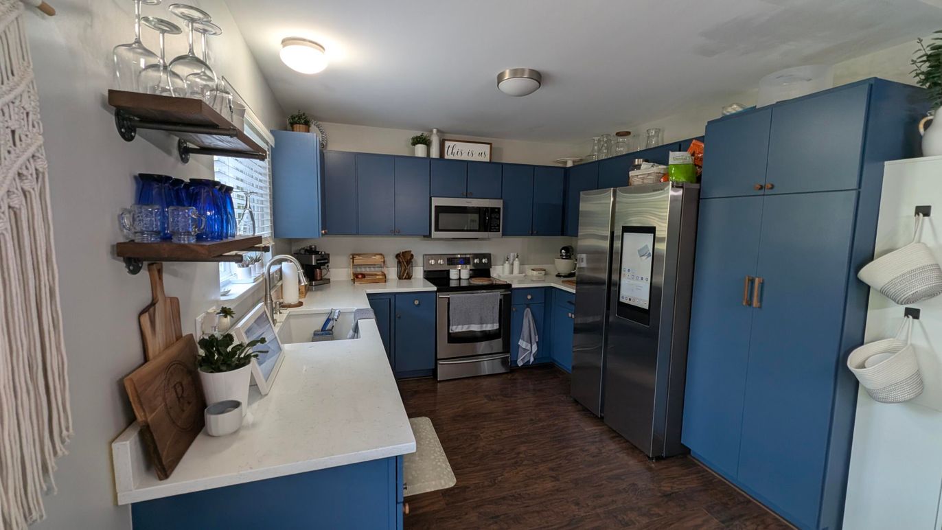 Interior, Kitchen, Stainless Steel Appliances, Wood Texture Flooring