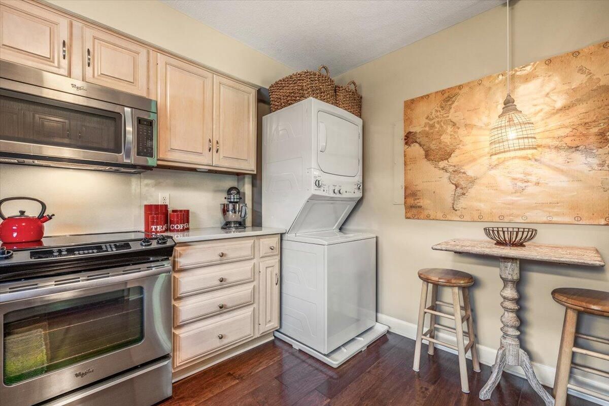 Interior, Kitchen, Washer, Wood Texture Flooring