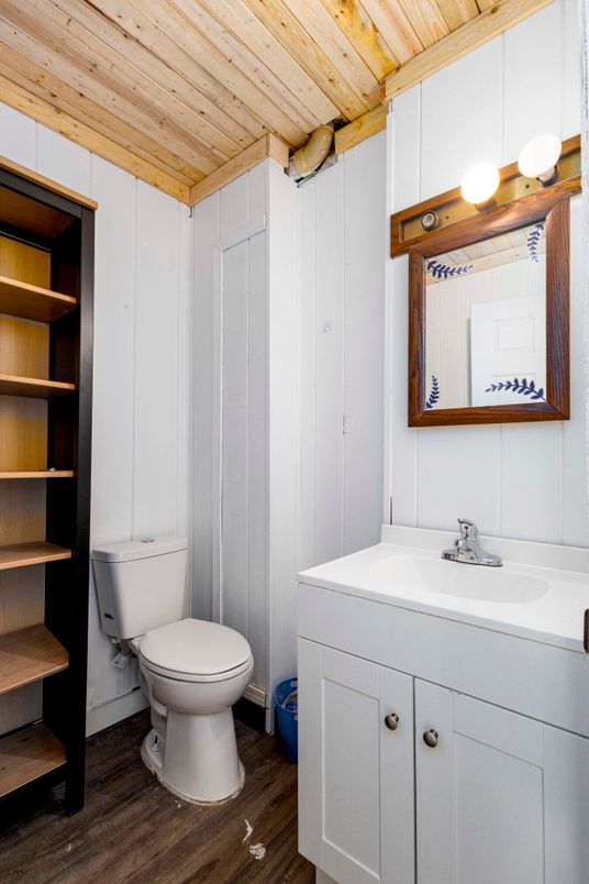 Bathroom, Interior, Wooden Ceilings, Wood Texture Flooring