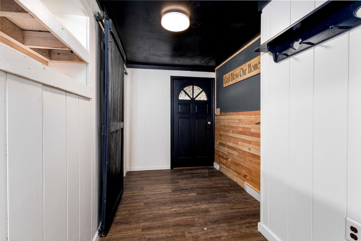 Interior, Recessed Lighting, Wood Texture Flooring, Wooden Walls