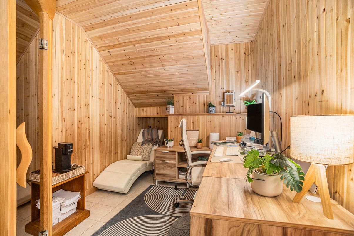 Home Office, Interior, Wooden Ceilings, Wooden Walls