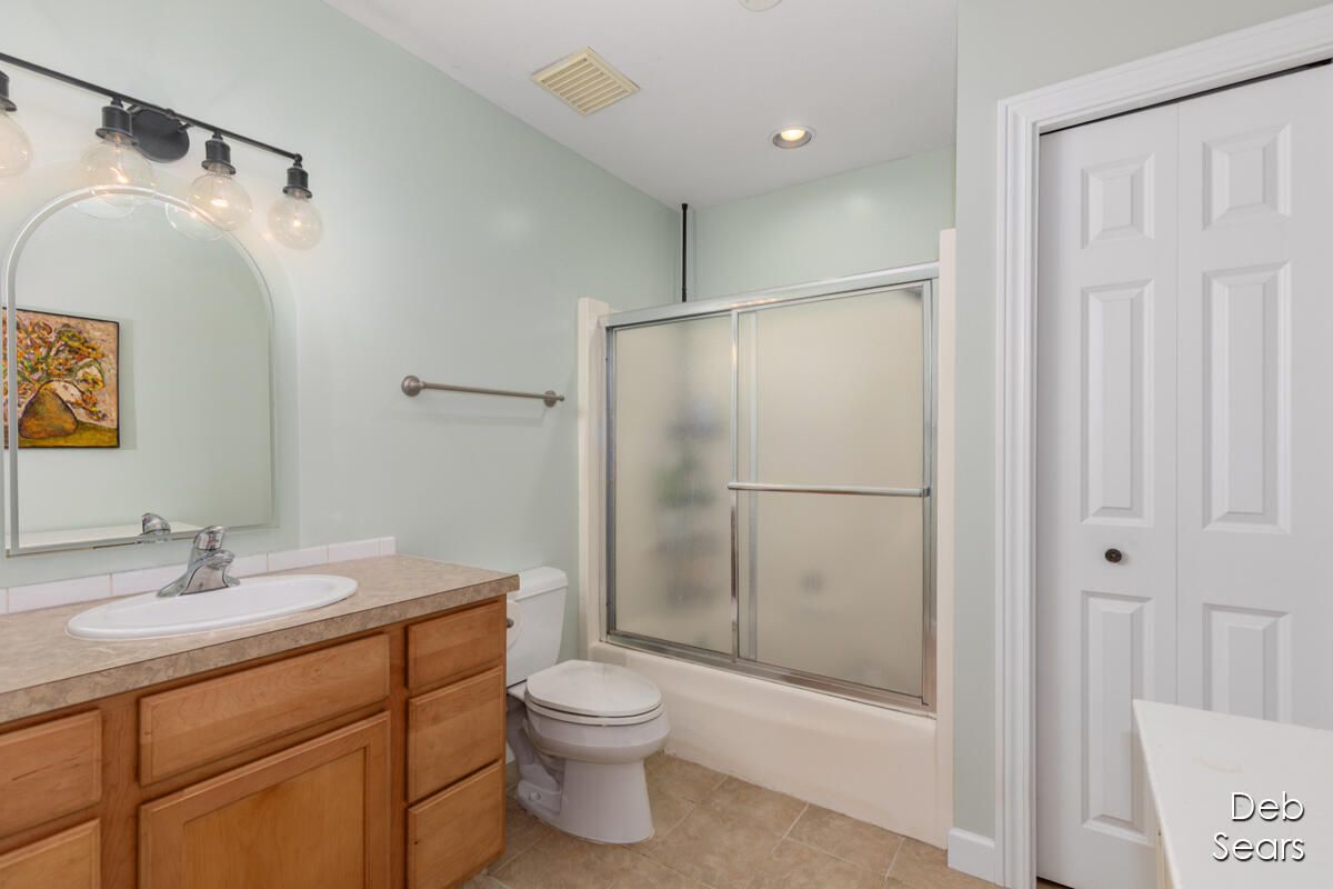 Bathroom, Glass Shower, Interior, Recessed Lighting, Tile Countertops