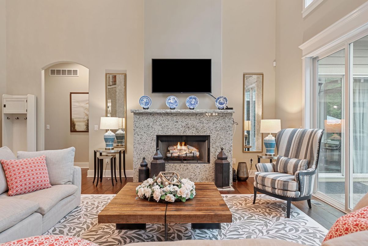 Fireplace, Interior, Living room, Wood Texture Flooring
