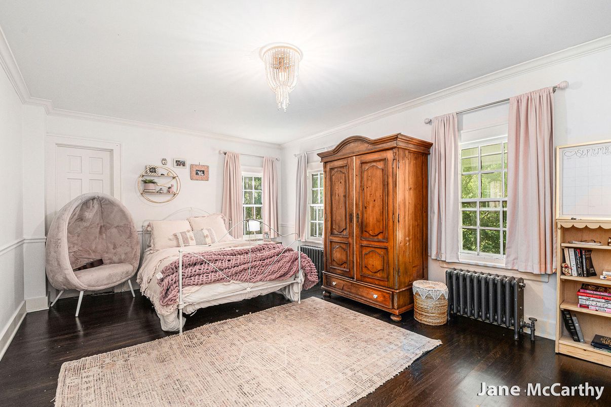 Bedroom, Chandelier, Interior, Wood Texture Flooring