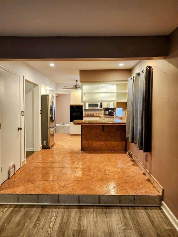 Interior, Kitchen, Recessed Lighting, Wood Texture Flooring