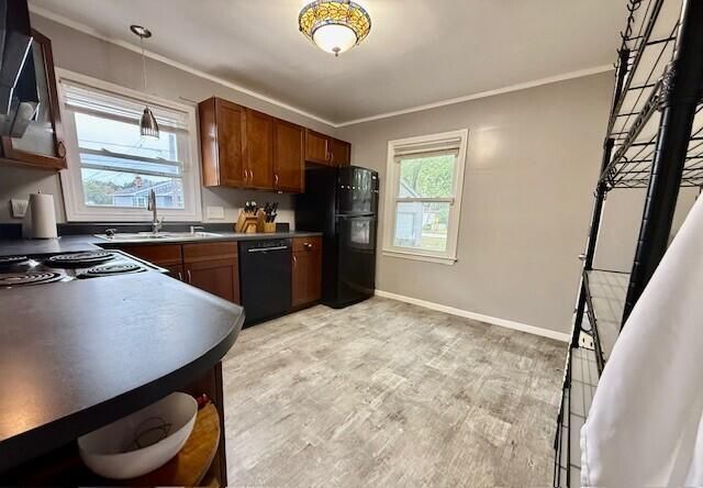 Interior, Kitchen, Pendant Lights, Wood Texture Flooring