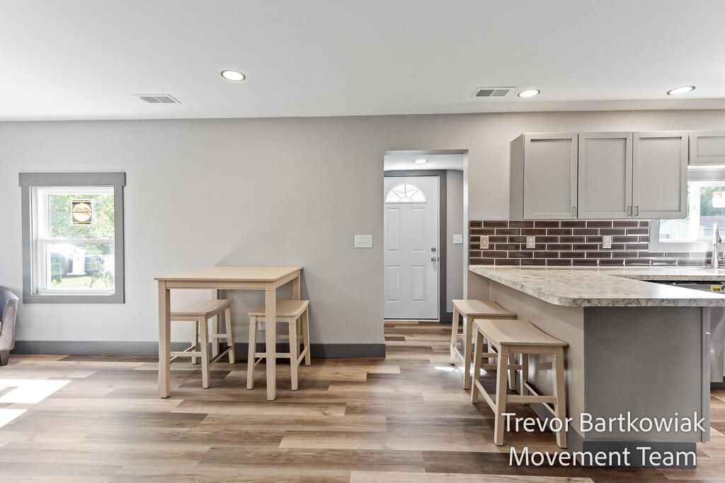 Interior, Kitchen, Recessed Lighting, Wood Texture Flooring