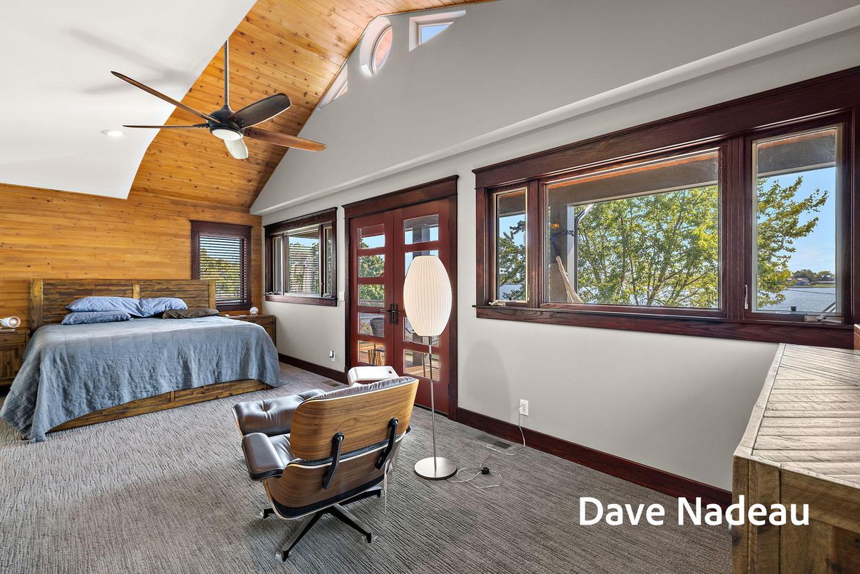 Bedroom, Interior, Recessed Lighting, Wooden Ceilings, Wooden Walls