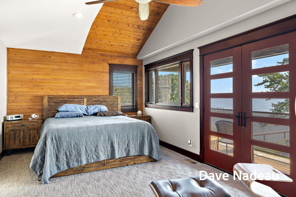 Bedroom, Interior, Water, Wooden Ceilings, Wooden Walls