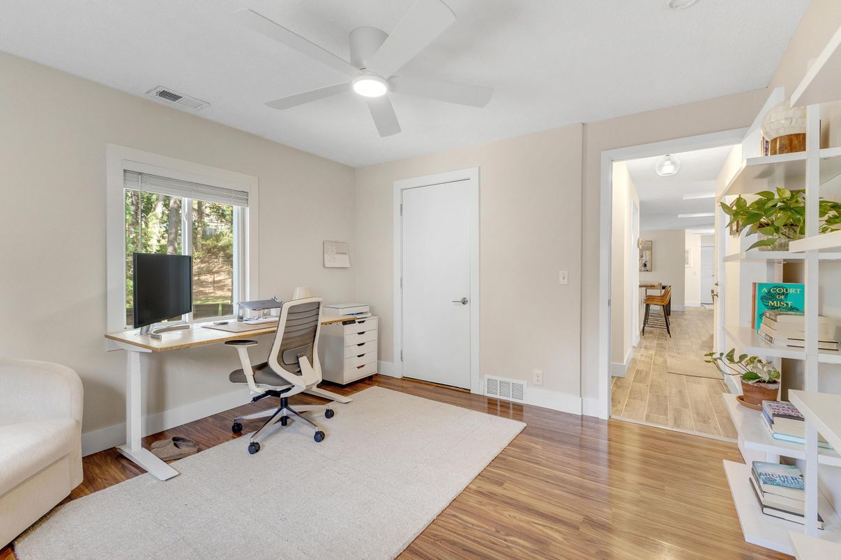 Home Office, Interior, Wood Texture Flooring