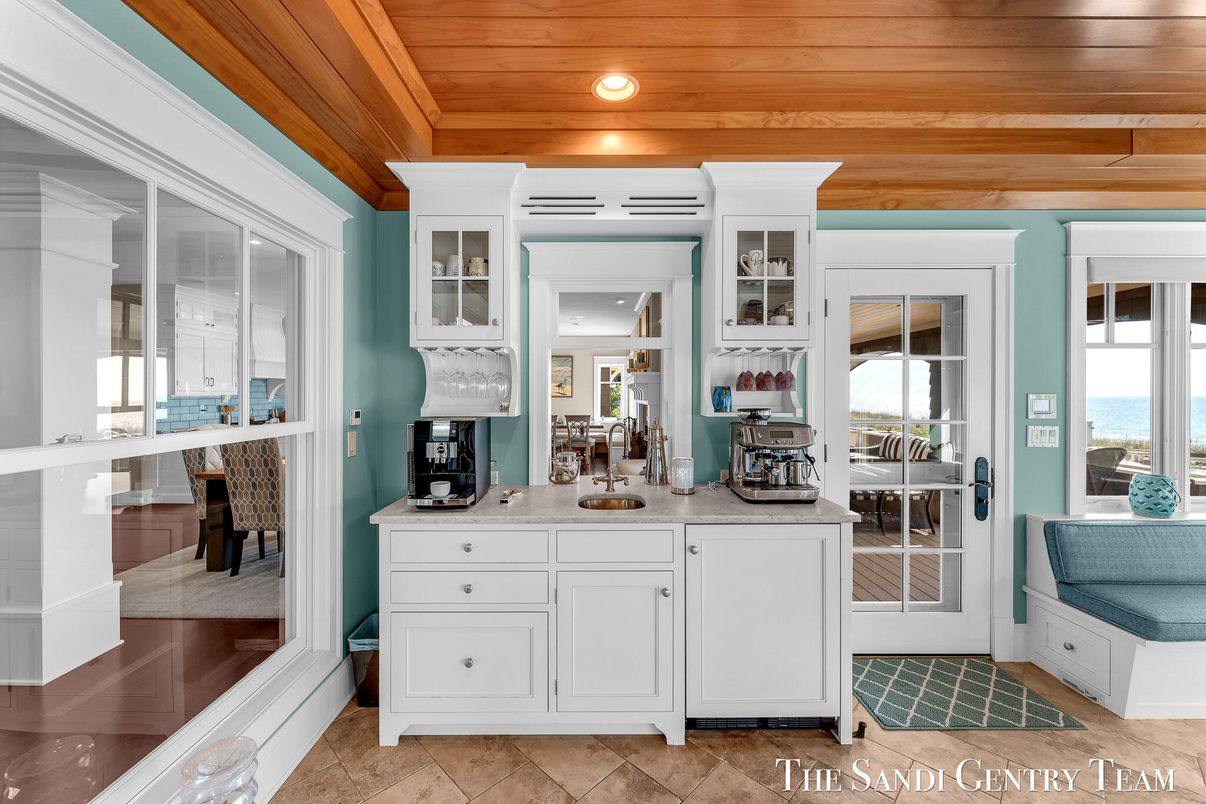 Interior, Kitchen, Recessed Lighting, Water, Wooden Ceilings