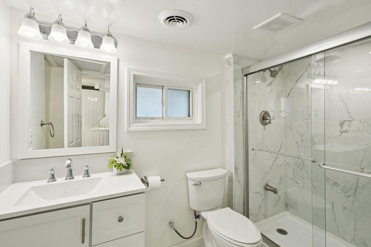 Bathroom, Glass Shower, Interior, Marble Walls