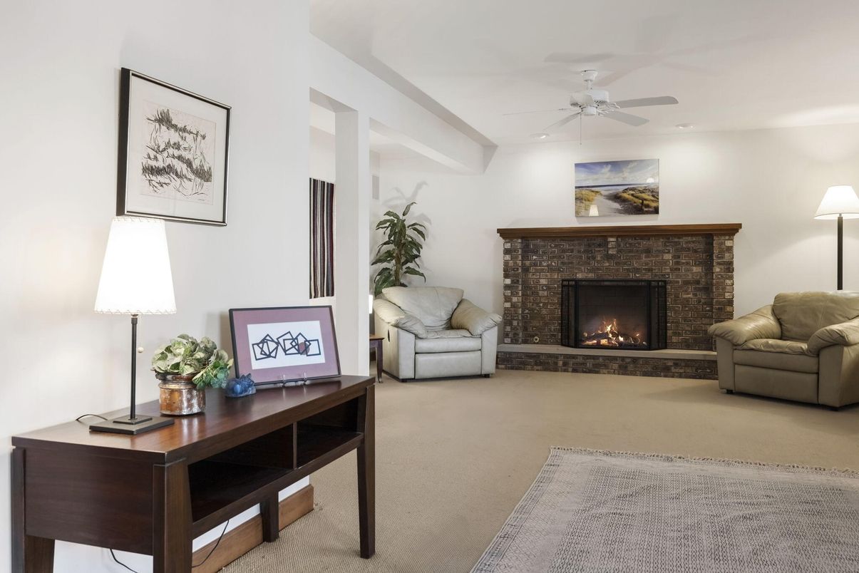 Fireplace, Home Office, Interior, Recessed Lighting