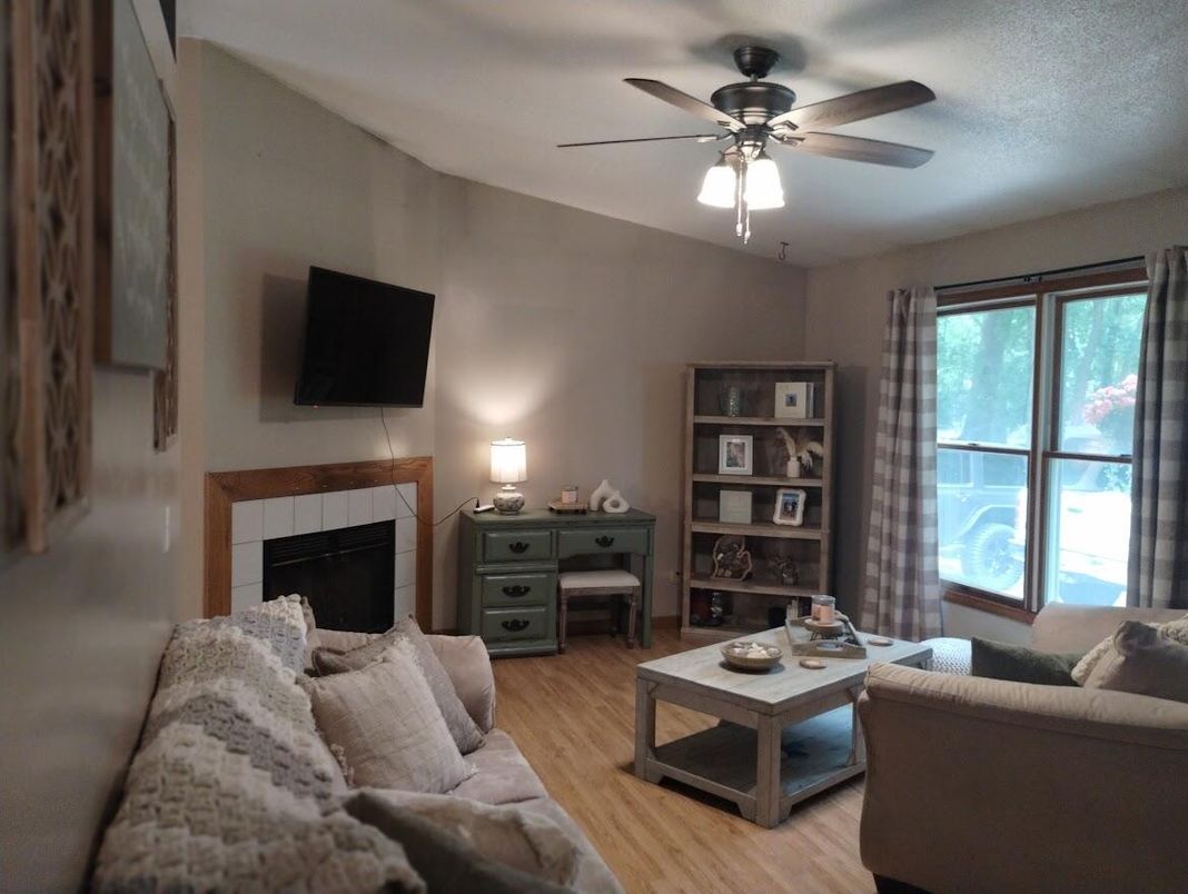 Fireplace, Interior, Living room, Wood Texture Flooring