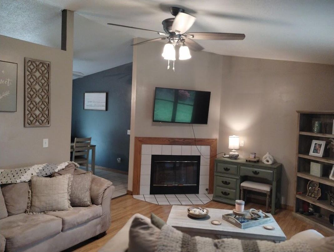 Fireplace, Interior, Living room, Wood Texture Flooring