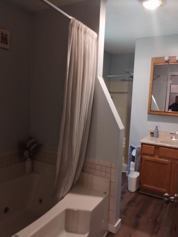 Bathroom, Interior, Wood Texture Flooring