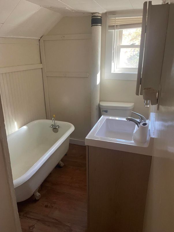 Bathroom, Free Standing Baths, Interior, Wood Texture Flooring