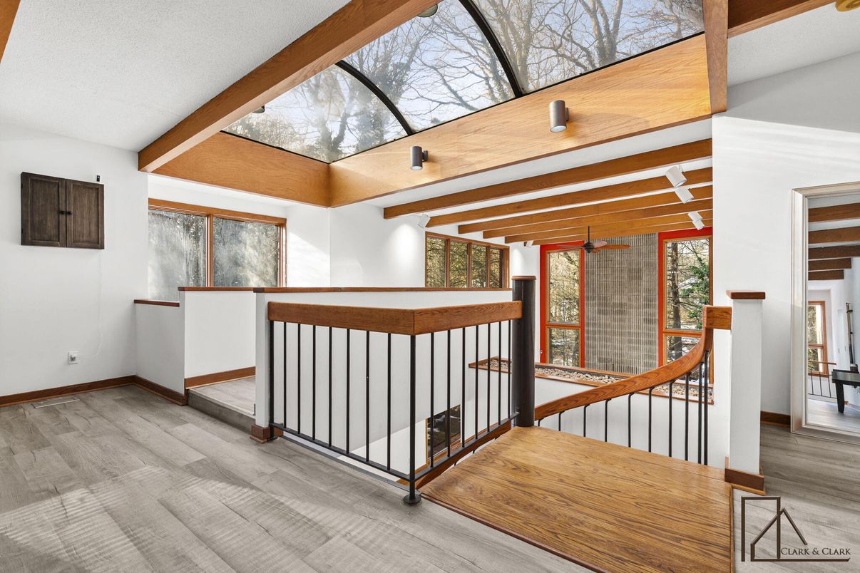 Glass Ceilings, Interior, Wooden Beams, Wood Texture Flooring