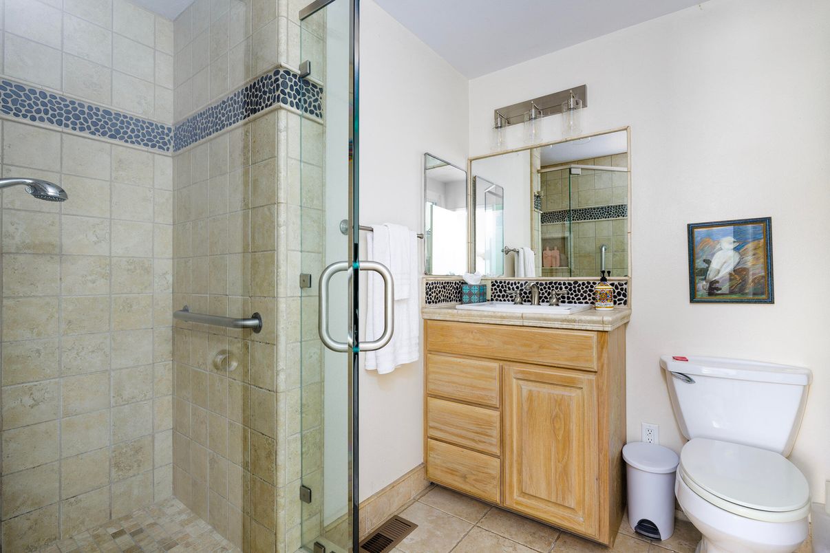 Bathroom, Glass Shower, Interior, Tile Countertops