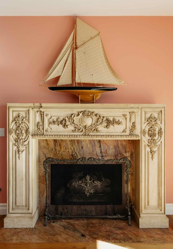 Fireplace, Interior, Wood Texture Flooring