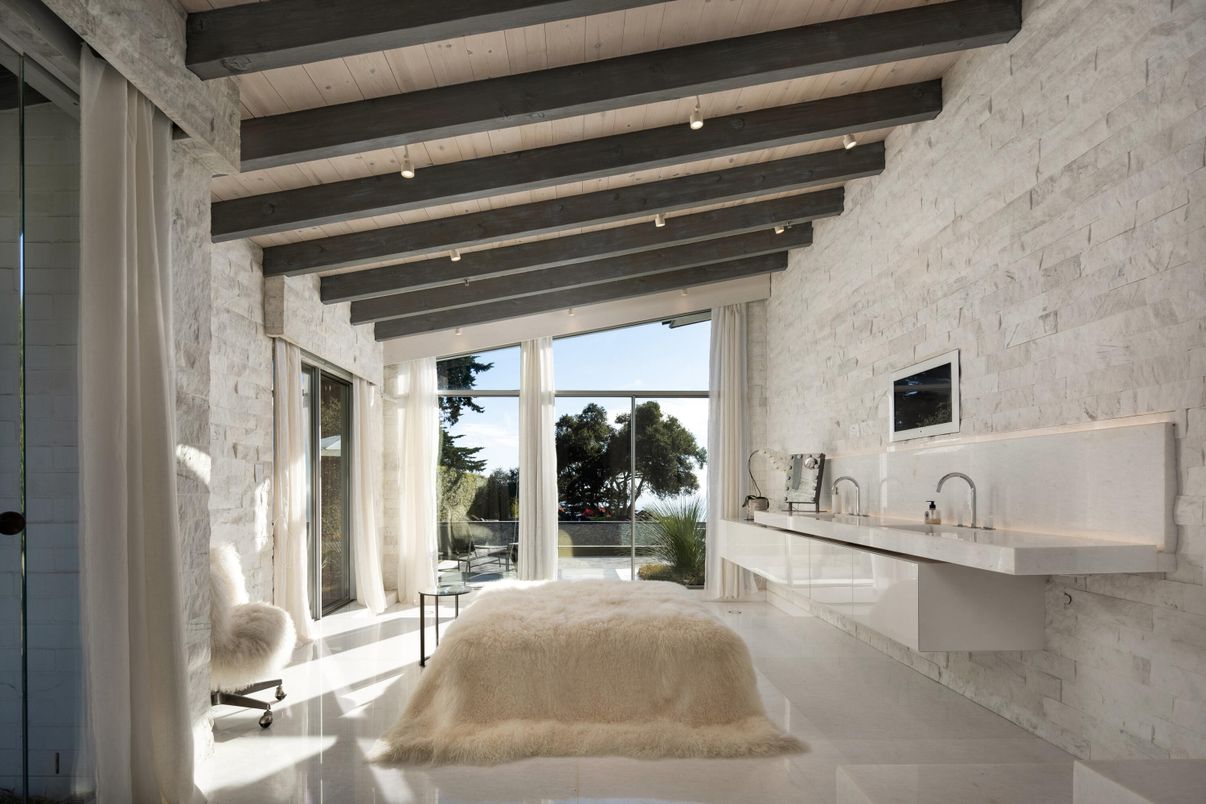 Interior, Stone Walls, Wooden Beams