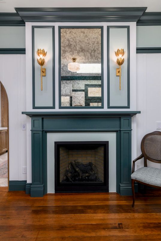 Fireplace, Interior, Wood Texture Flooring