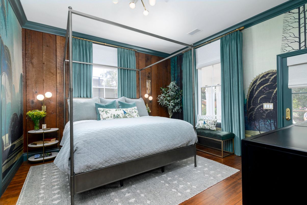 Bedroom, Interior, Wood Texture Flooring, Wooden Walls