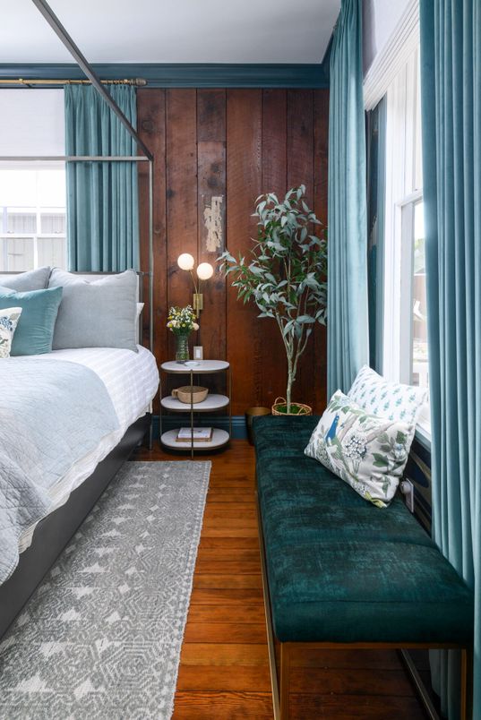 Bedroom, Interior, Wood Texture Flooring, Wooden Walls