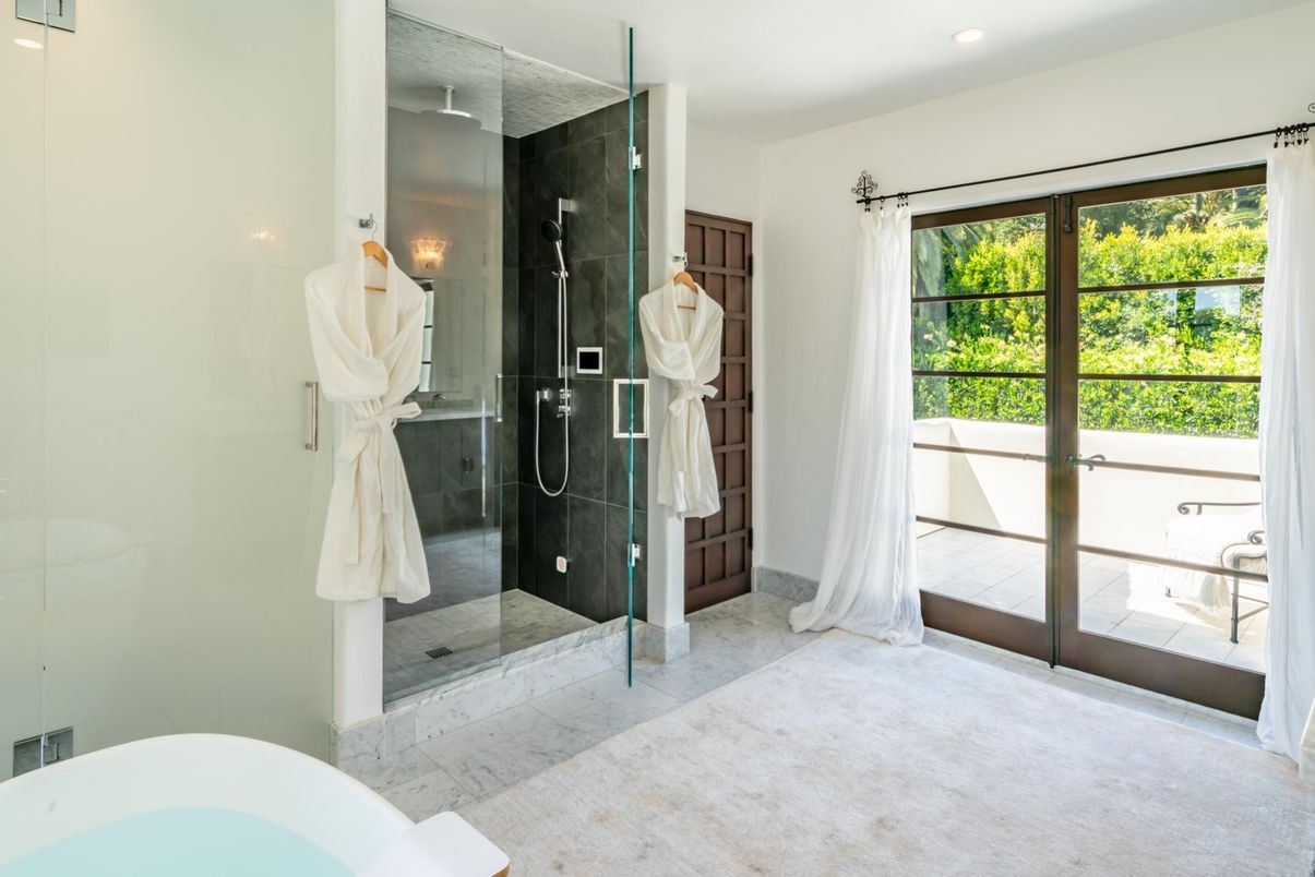 Bathroom, Glass Shower, Interior, Marble, Recessed Lighting