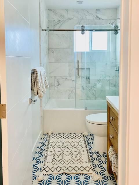 Bathroom, Glass Shower, Interior, Marble Walls