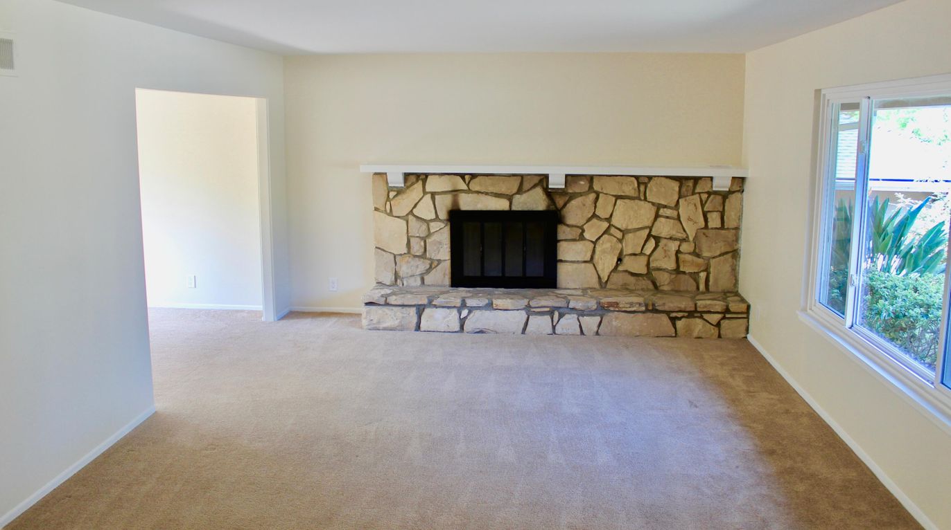 Empty room, Fireplace, Interior, Stone Walls