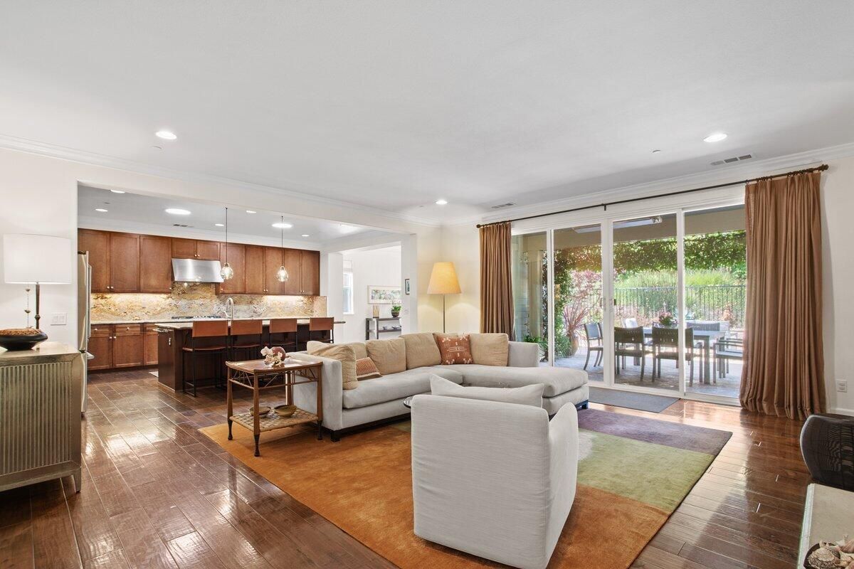 Interior, Kitchen, Living room, Pendant Lights, Recessed Lighting, Wood Texture Flooring